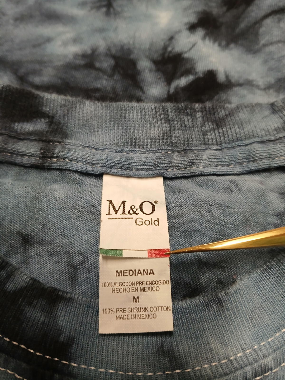 M&O Gold Unisex Sz M Blue Woodstock Tie-Dye T-Shirt Music & Peace Cotton