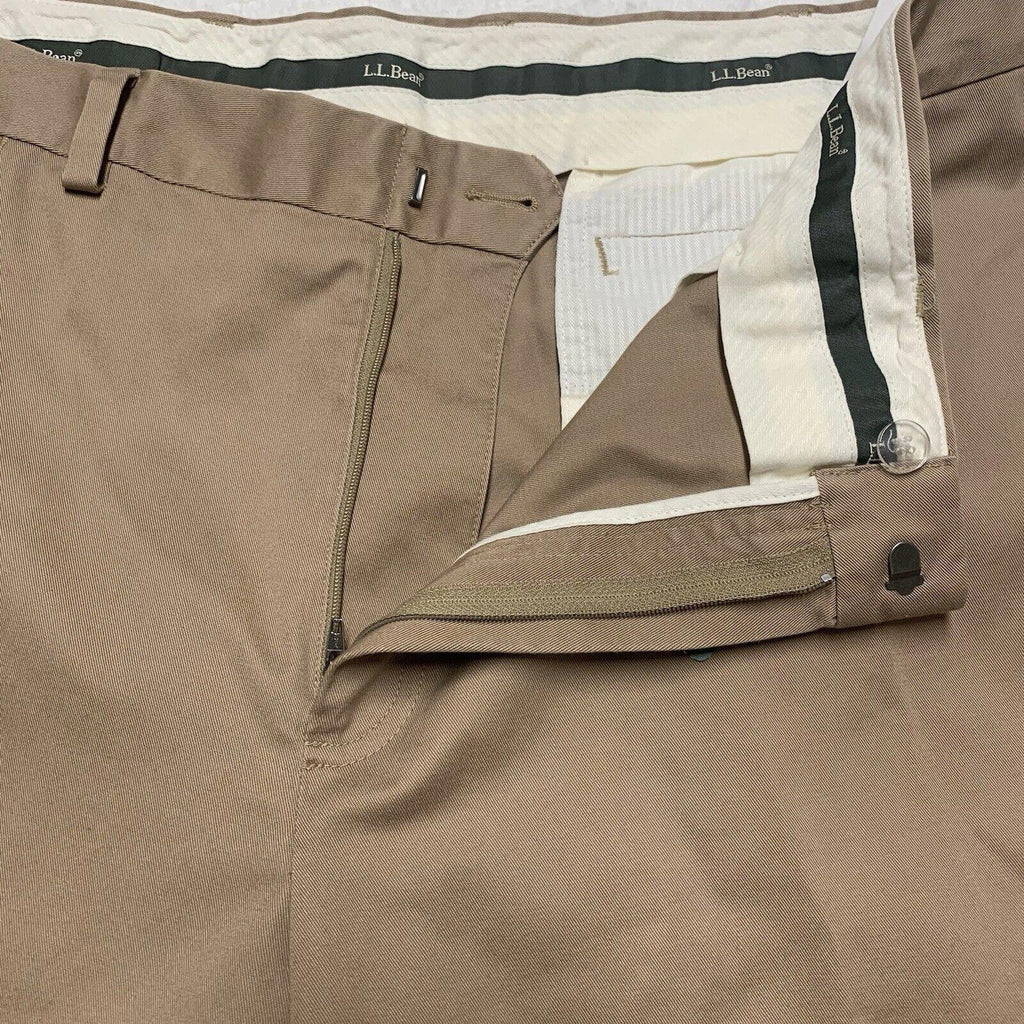 Pantalones de vestir LL Bean Chinos para hombre talla 42 ancho color caqui oscuro