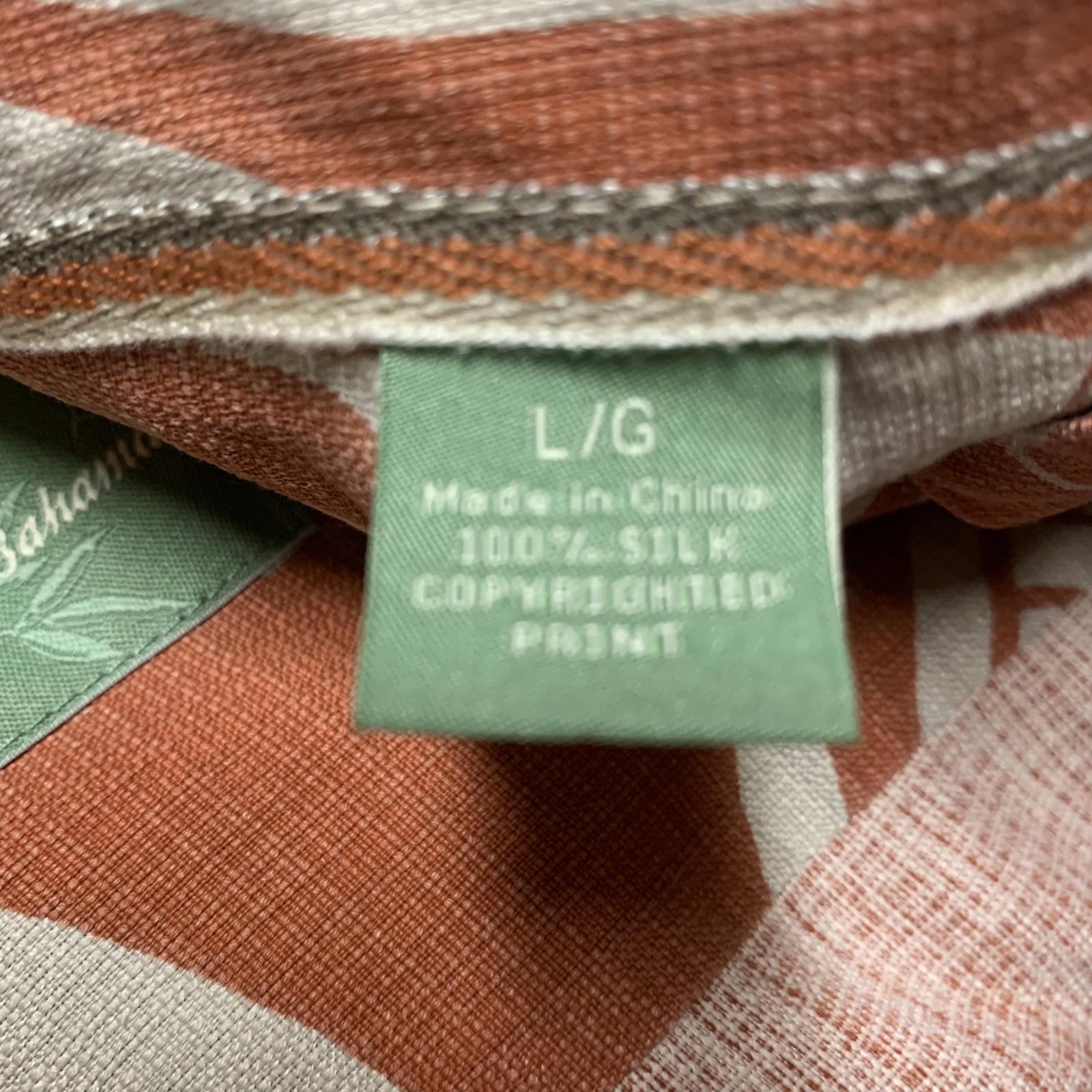 Camisa Tommy Bahama para hombre, talla L, con estampado de hojas tropicales, de seda, lista para vacaciones