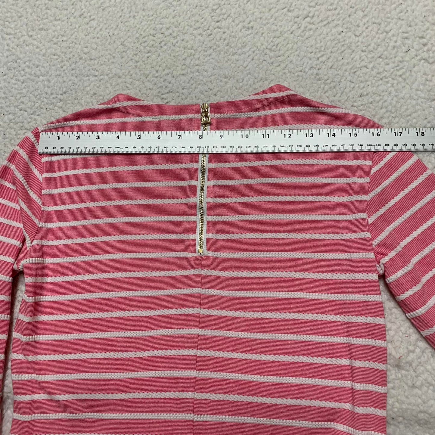 Sail to Sable Juniors Size X-Small Pink White Striped Long Sleeve Summer Dress