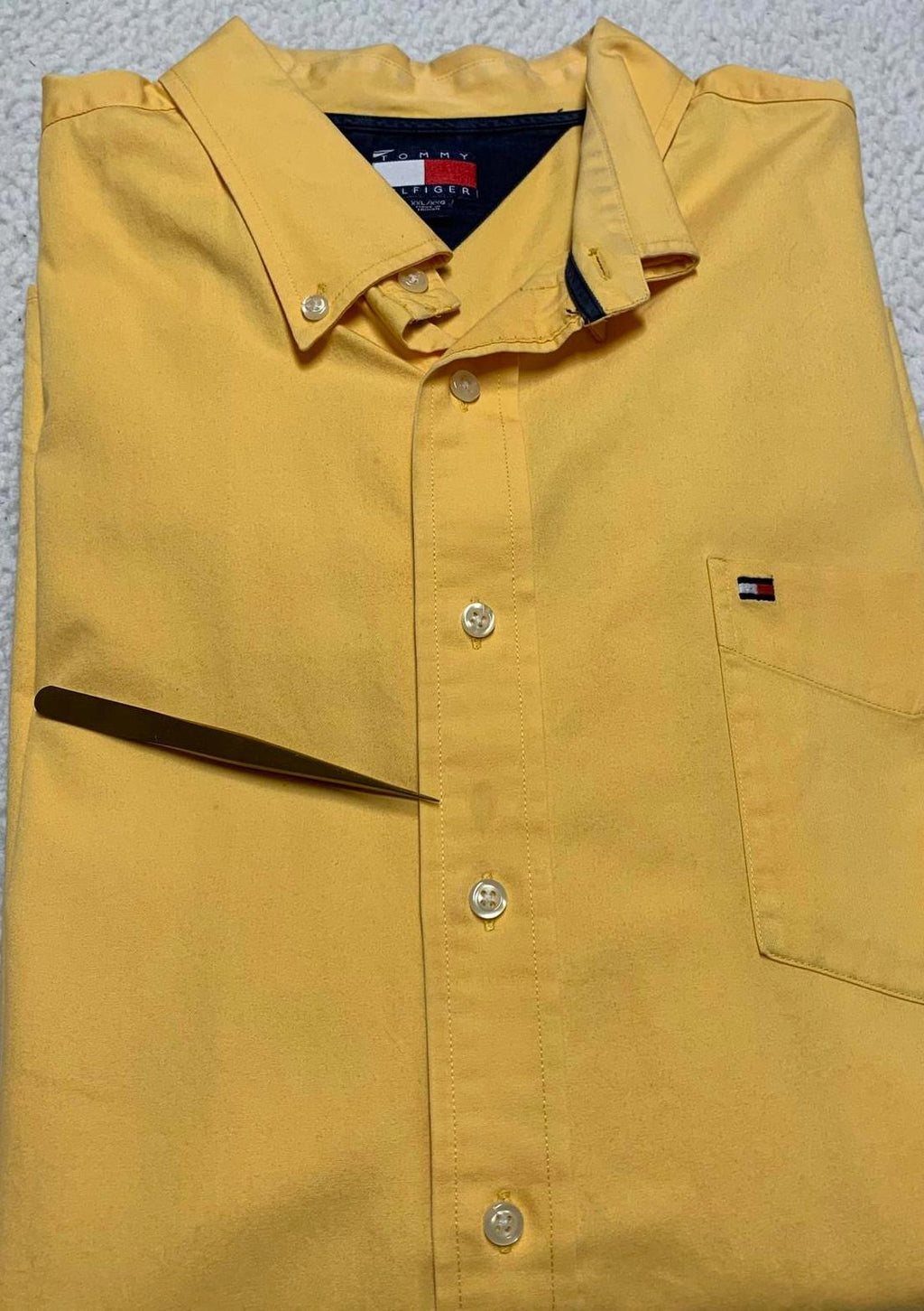 Camisa amarilla con botones XXL de Tommy Hilfiger para hombre