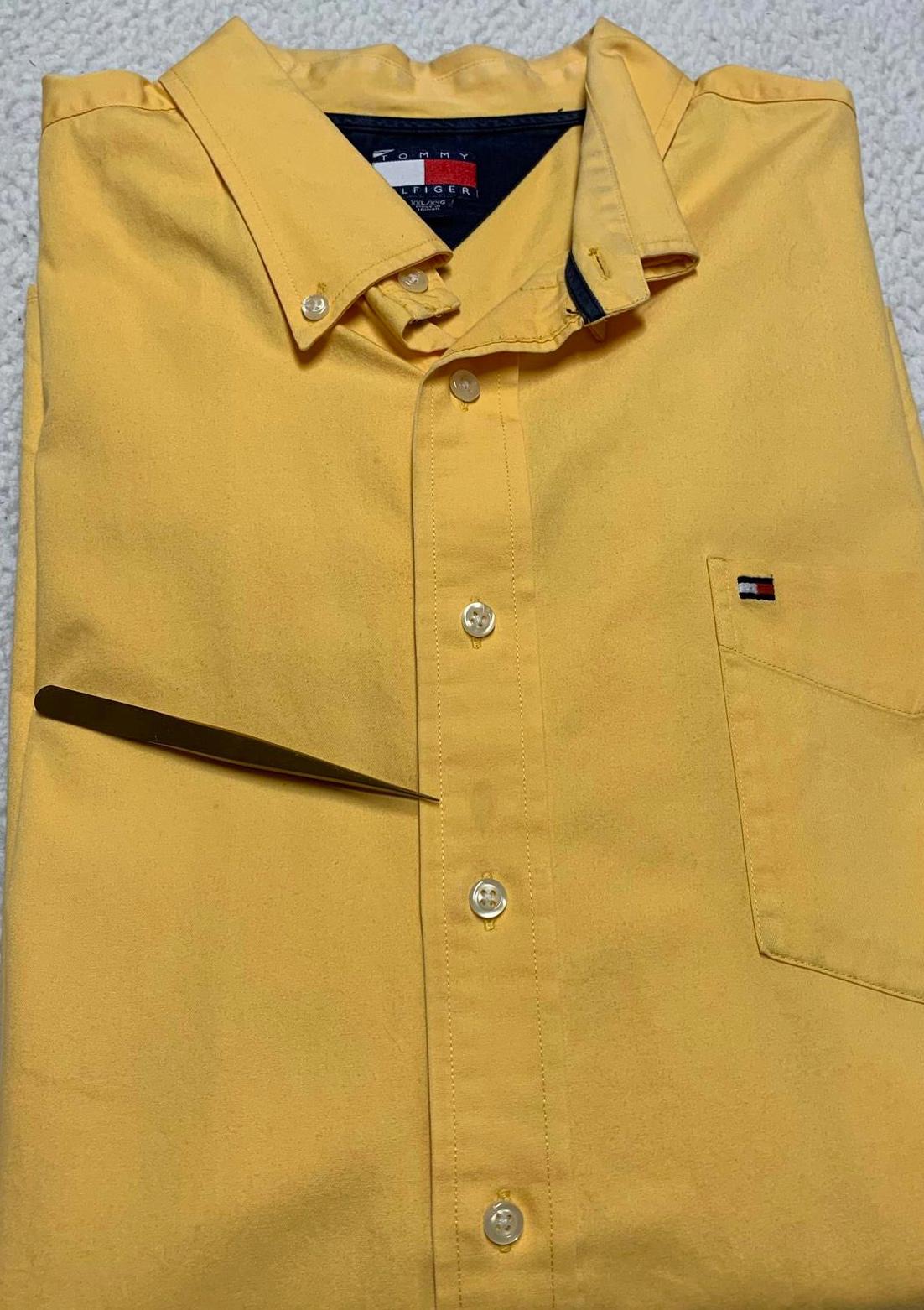 Camisa amarilla con botones XXL de Tommy Hilfiger para hombre