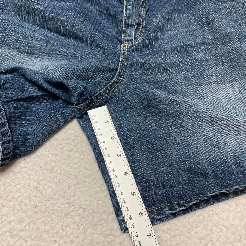 Pantalones cortos vaqueros desgastados azules Route 66 para mujer, talla 16, talla 37