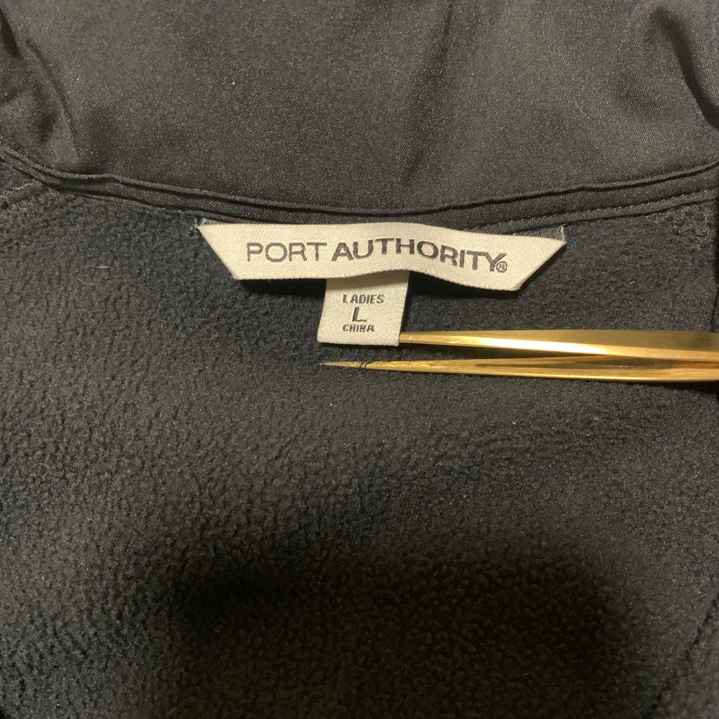 Chaqueta polar softshell negra para mujer Port Authority, talla L, con cremallera ACME