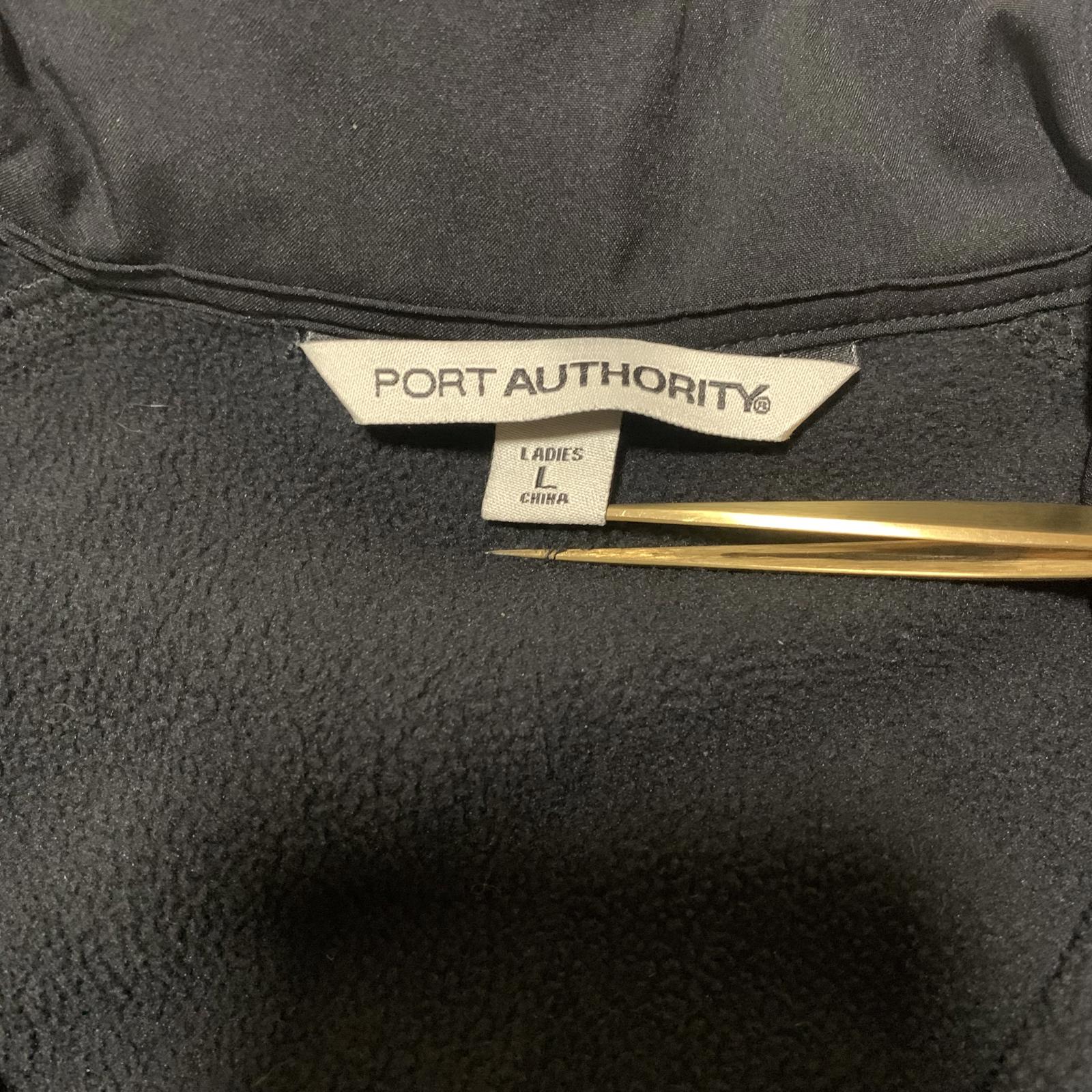 Chaqueta polar softshell negra para mujer Port Authority, talla L, con cremallera ACME