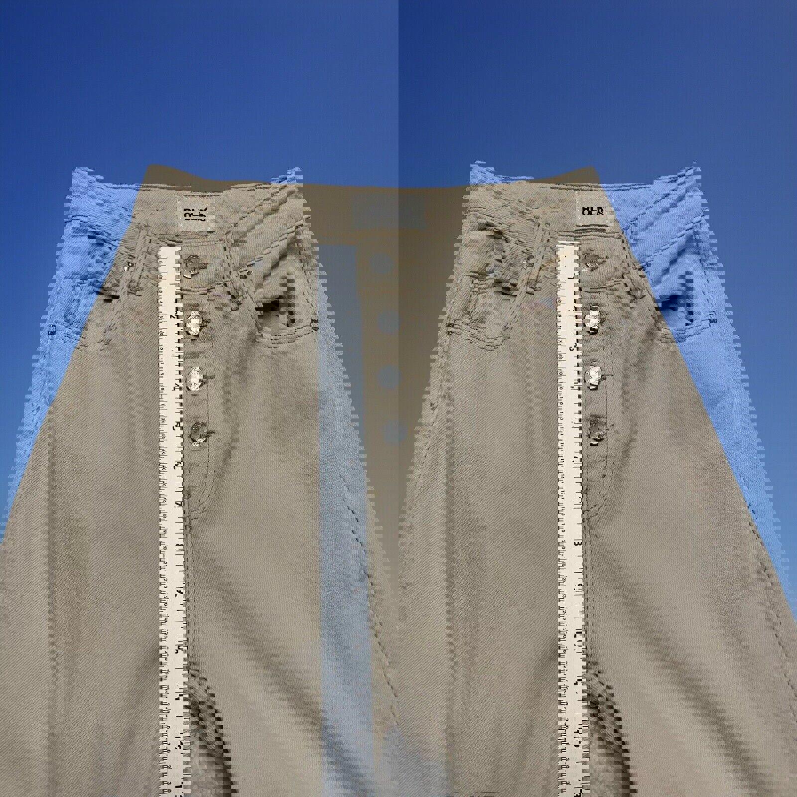 Rolla's Jeans - Vaqueros acampanados beige con botones y pierna abierta para mujer, talla 25