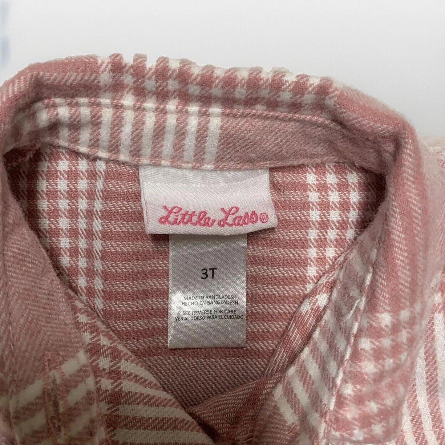 Little Lass Toddler Girl 3T Rose Pink Flannel Shirt Shacket