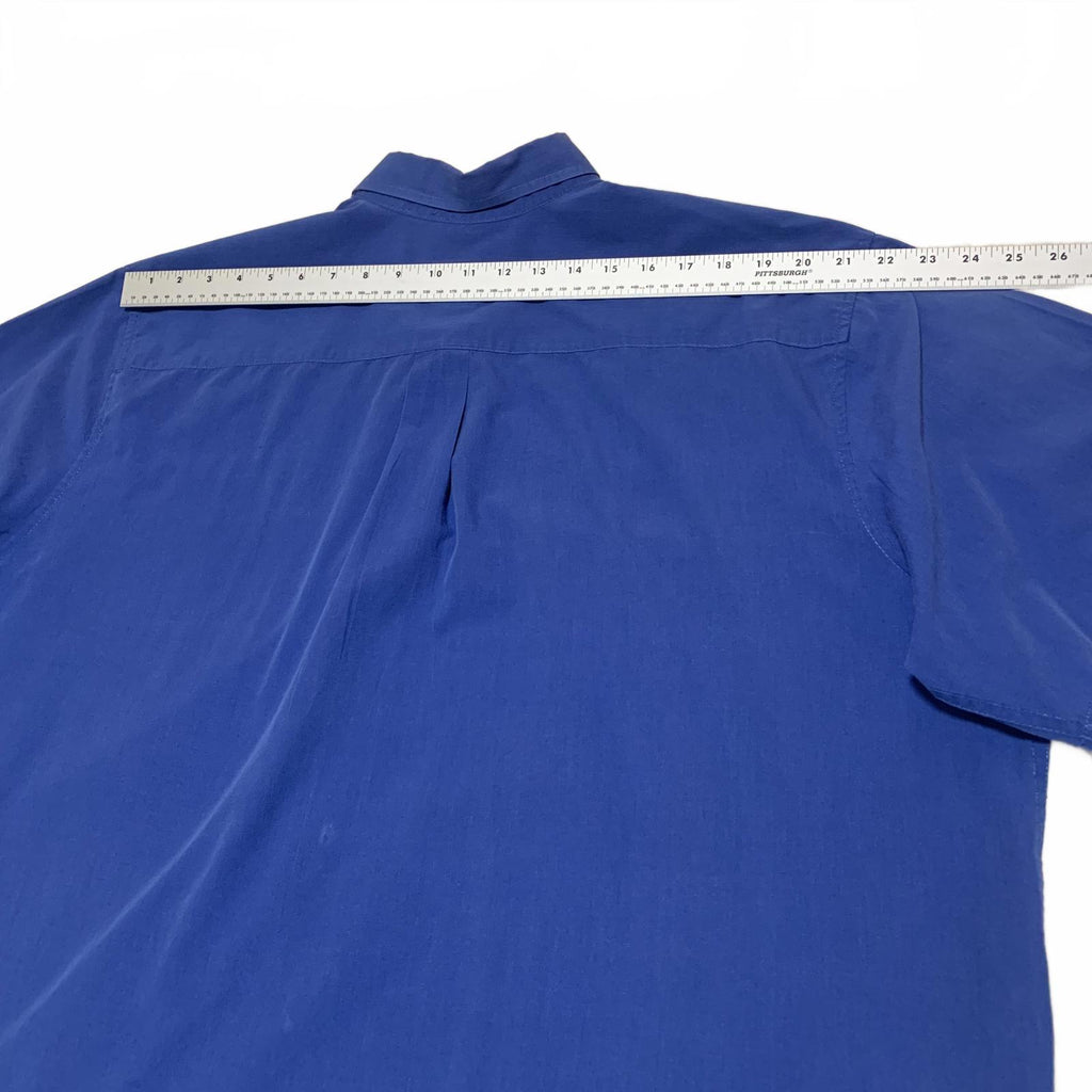 Camisa de manga corta azul con botones, edición básica, talla 2XL para hombre