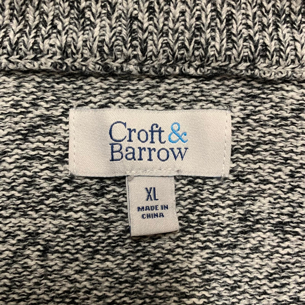 Suéter de algodón a rayas burdeos gris XL para hombre de Croft &amp; Barrow
