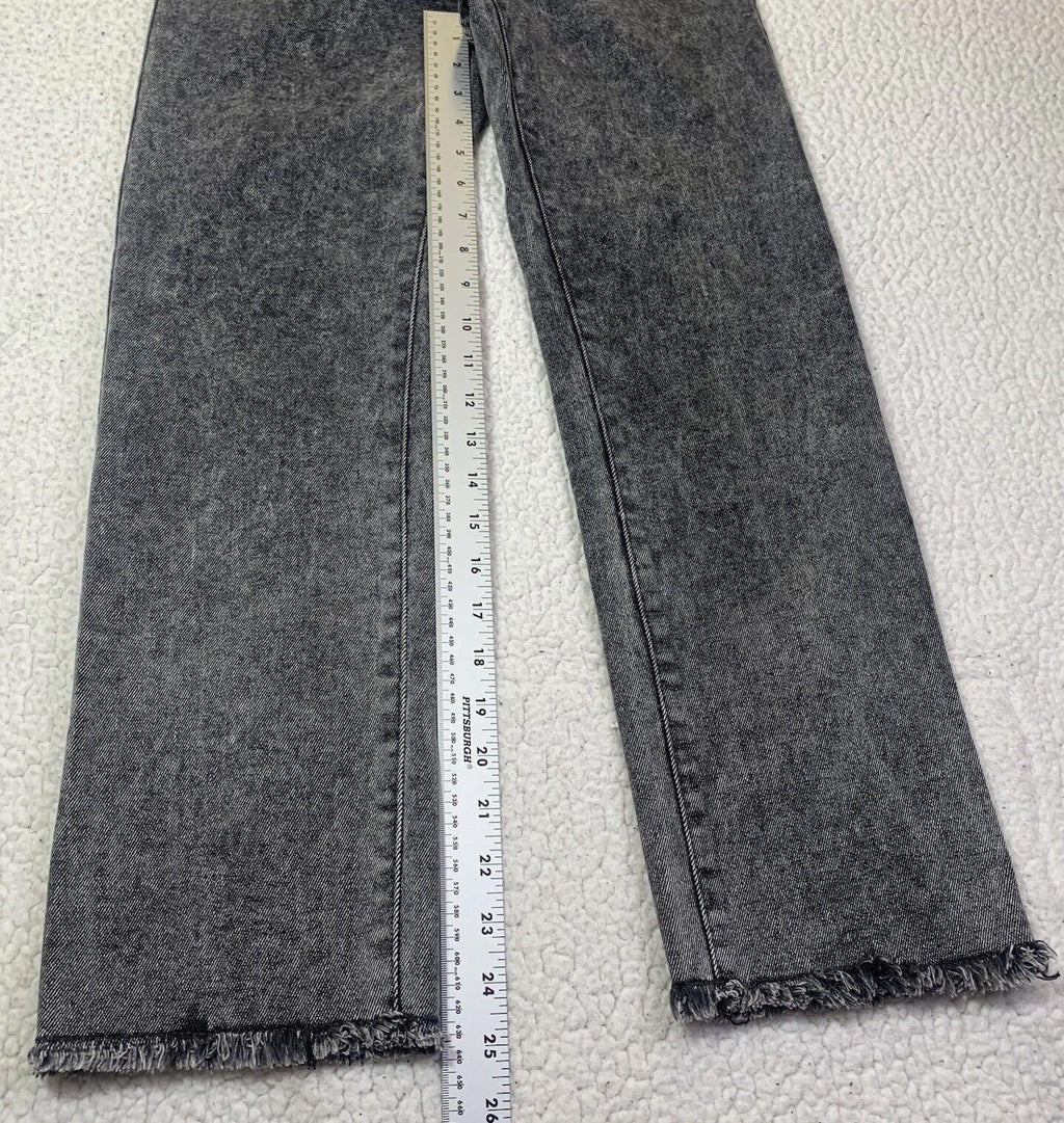 Vaqueros Kendall + Kylie para niña talla 3/27 negros The Icon de tiro alto con lavado Boo y dobladillo deshilachado