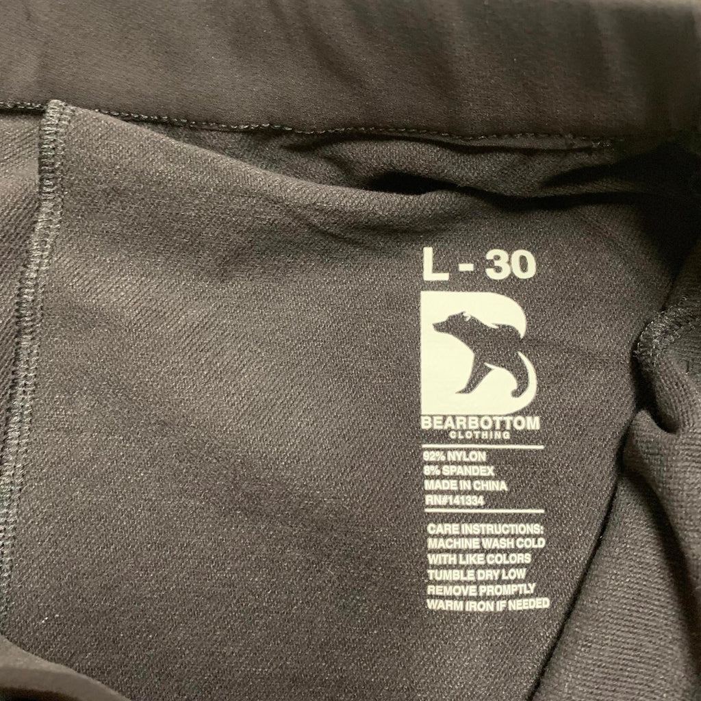 Pantalones negros Bearbottom Clothing para hombre, talla L-30, para senderismo y acampada, 33 x 29