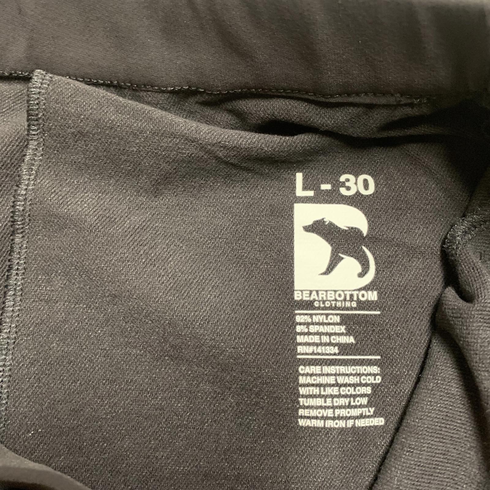 Pantalones negros Bearbottom Clothing para hombre, talla L-30, para senderismo y acampada, 33 x 29