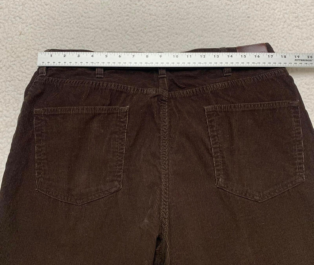 Lands' End Men's Size 38 Brown Traditional Fit Tapered Leg Corduroy Pants