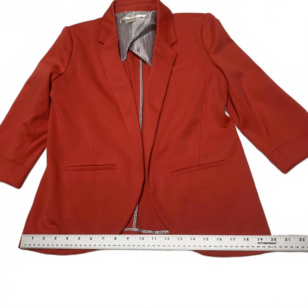 Chaqueta elástica con mangas 3/4 y abertura frontal para mujer de LC Lauren Conrad, talla 8