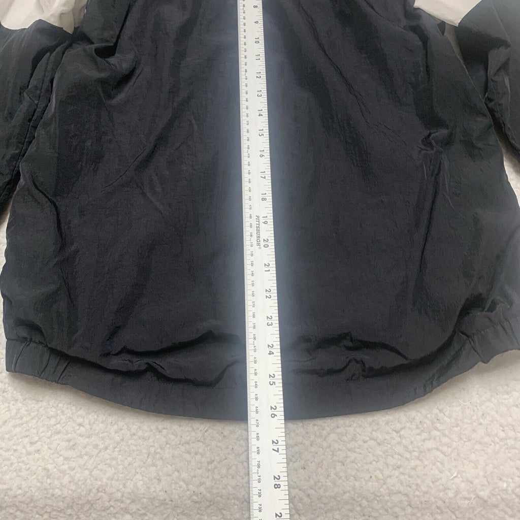 Chaqueta cortavientos con capucha y cremallera completa negra grande para niño de ADIDAS, talla 14/16