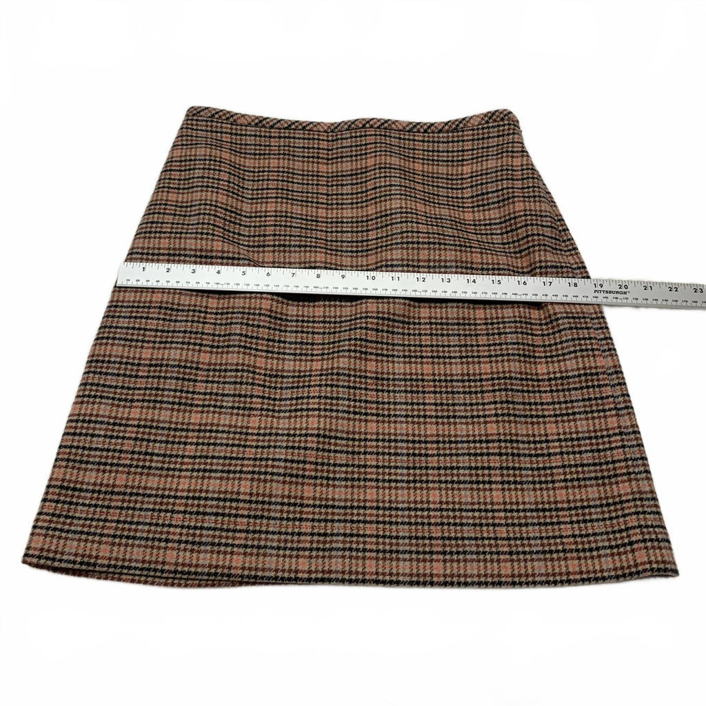 Falda a cuadros rosa y negra Talbots para mujer talla 6, W30, tubo