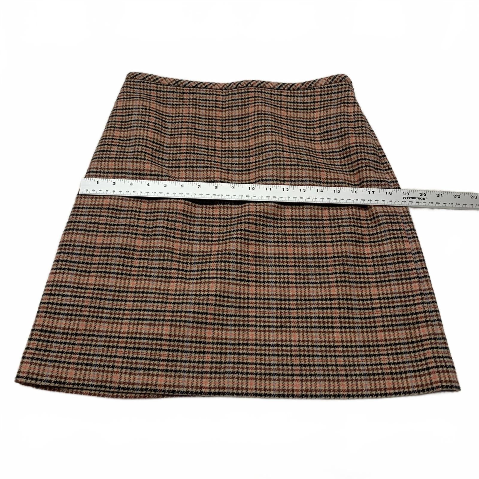 Falda a cuadros rosa y negra Talbots para mujer talla 6, W30, tubo