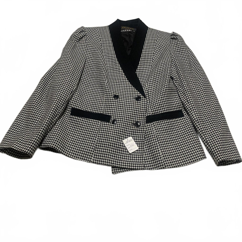Chaqueta blazer de carrera Jacques New York Paris para mujer, talla 14 1/2, de lana, años 80, EE. UU.
