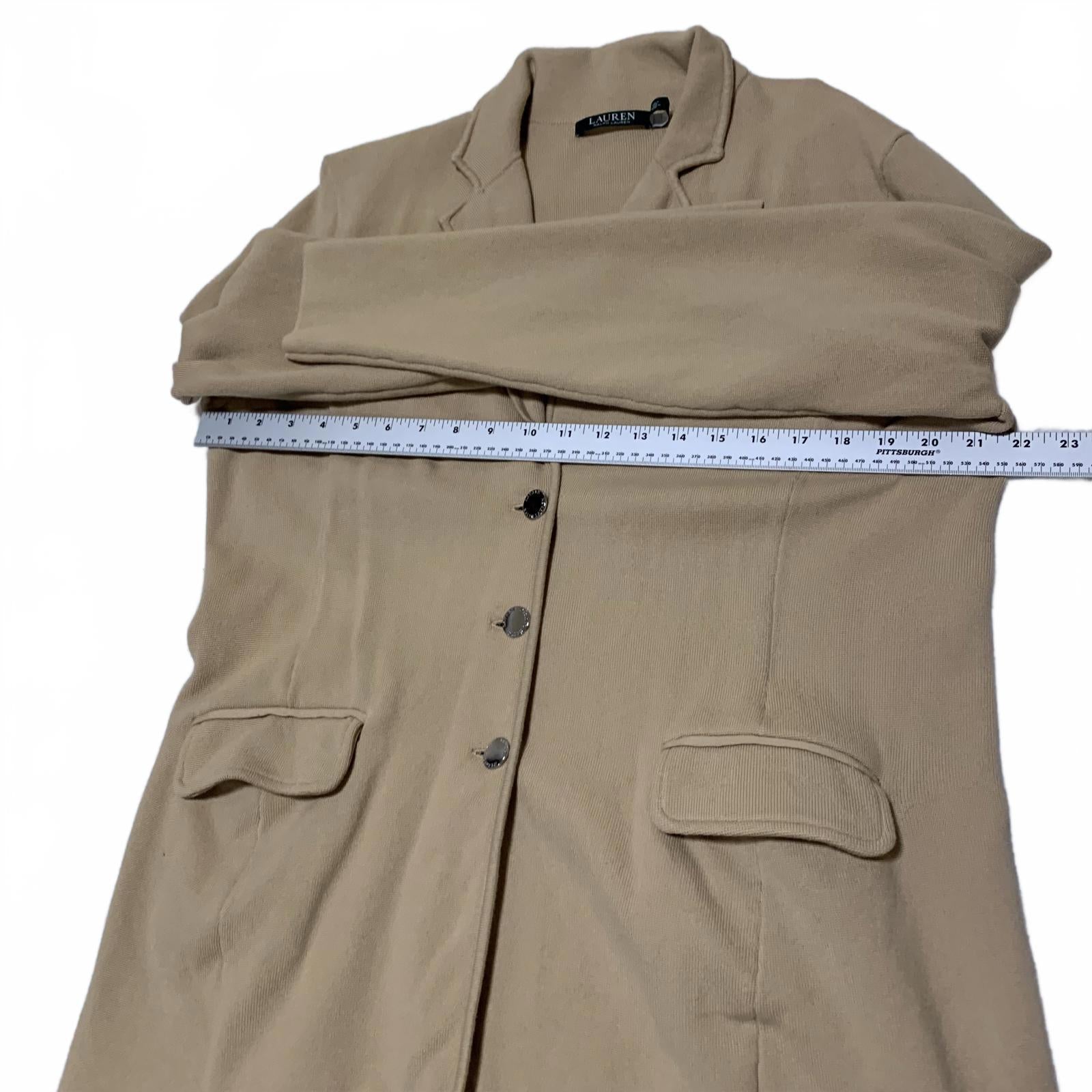 Chaqueta blazer beige Lauren Ralph Lauren para mujer, talla XL, moderna y ligera