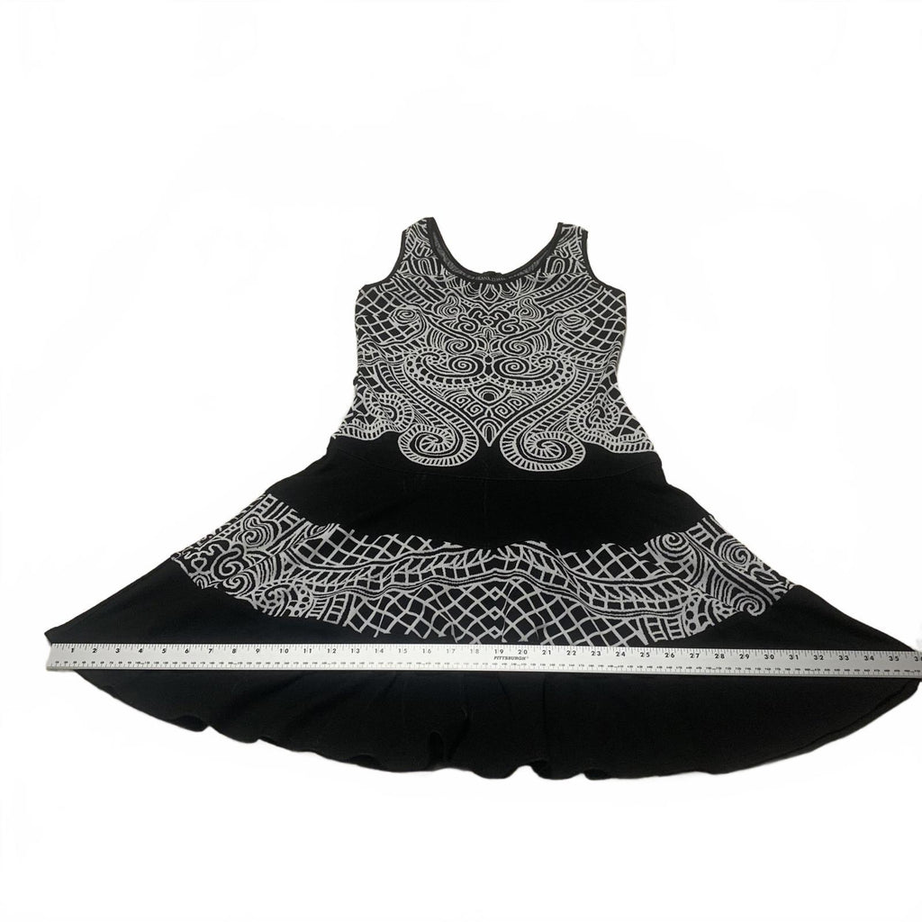 Vestido sin mangas estampado en blanco y negro de Frank Lyman para mujer, talla 8