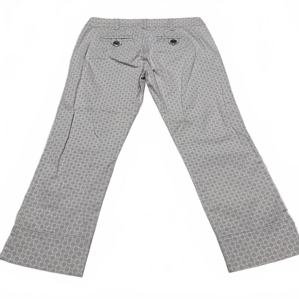 Pantalones capri Idra con diseño geométrico estampado gris, talla 4 para mujer