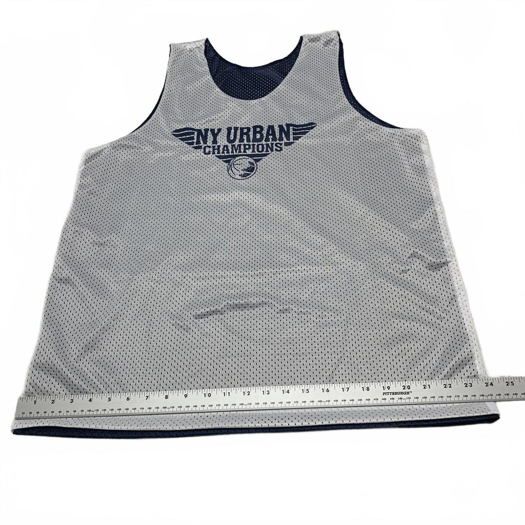 A4 Unisex Size L White Navy Reversible NY Urban Champions Athletic Mesh Jersey