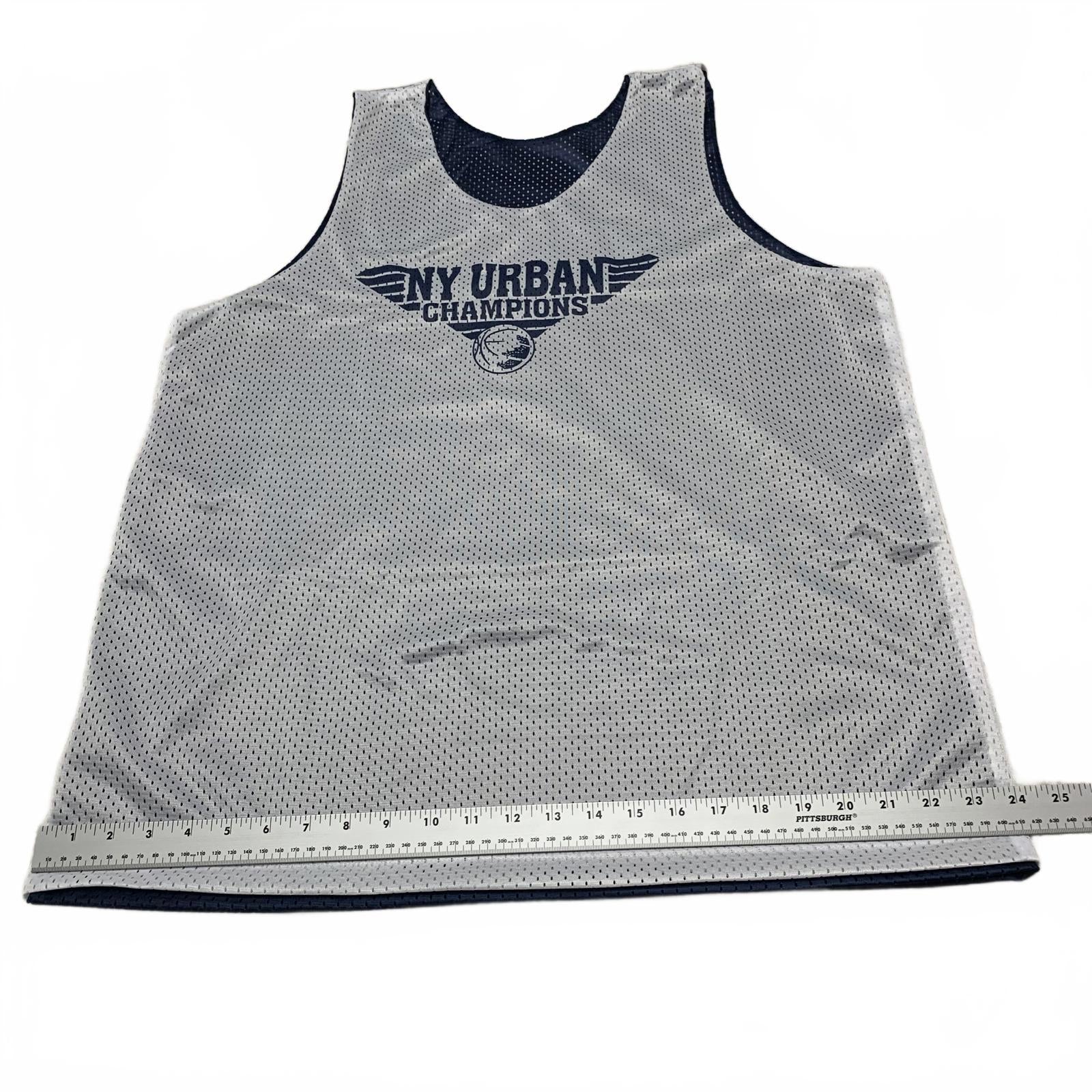 A4 Unisex Size L White Navy Reversible NY Urban Champions Athletic Mesh Jersey