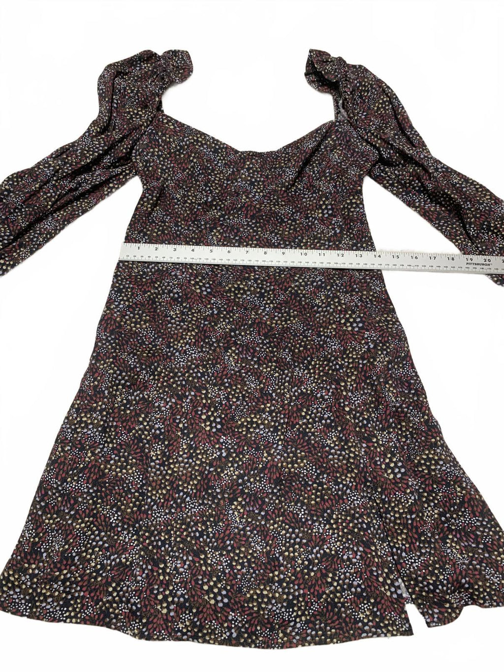 Vestido Wilfred de manga larga con estampado floral y hombros abullonados para mujer, talla 8