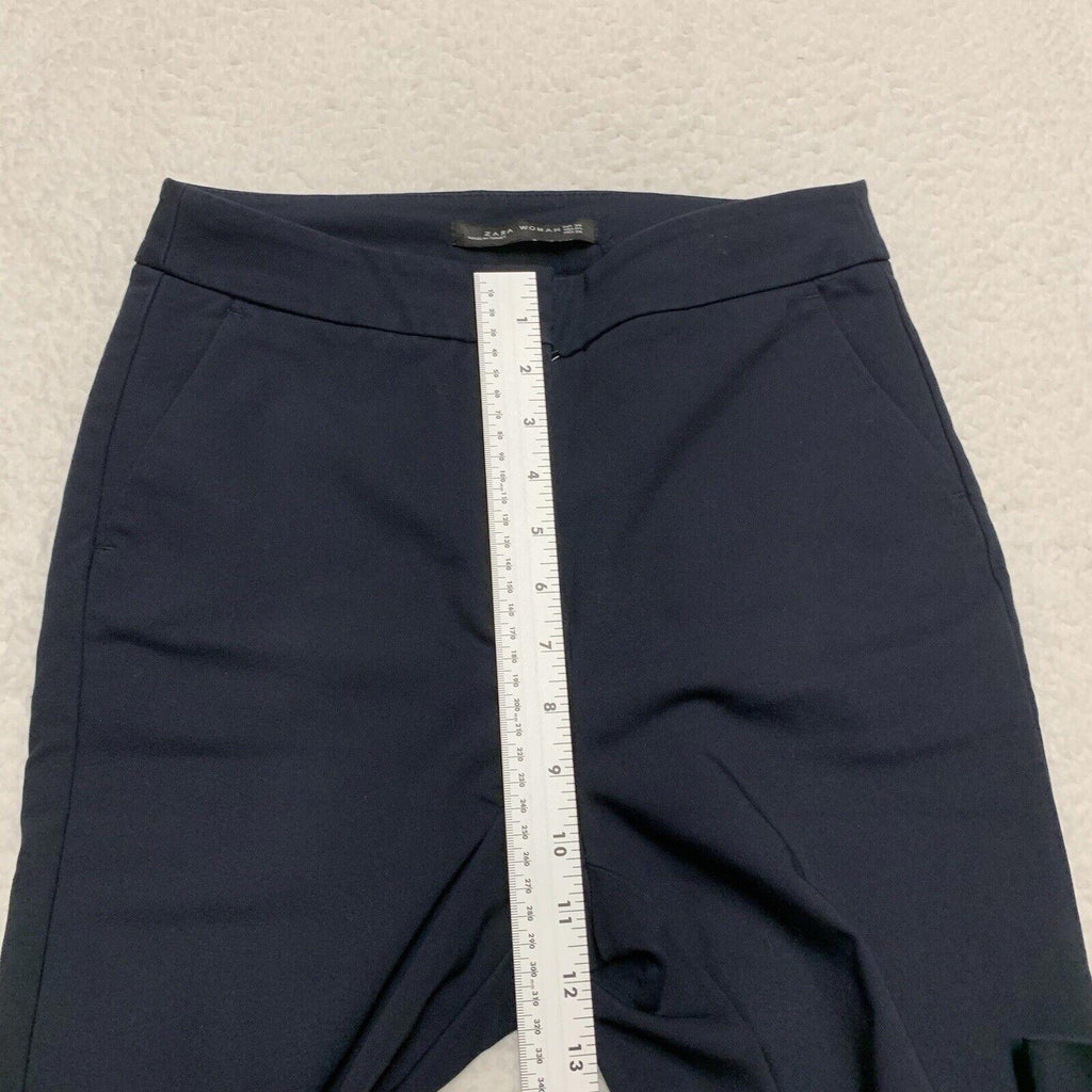 Pantalones de vestir Zara para mujer, talla 4, azul marino oscuro, pierna recta