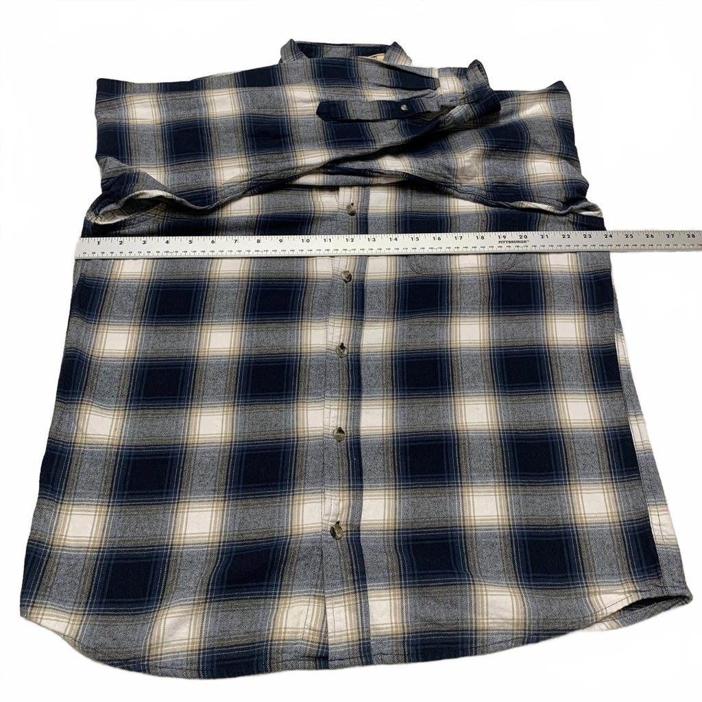 Camisa de franela a cuadros azules de algodón para hombre, talla grande, de Red Head Brand Co.