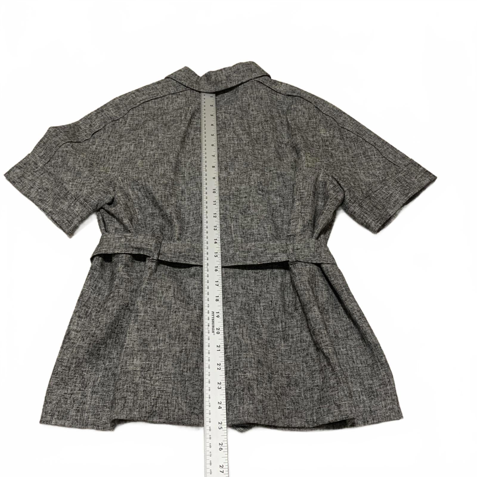 Blazer gris de manga corta con cinturón para mujer de Ann Taylor, talla 12