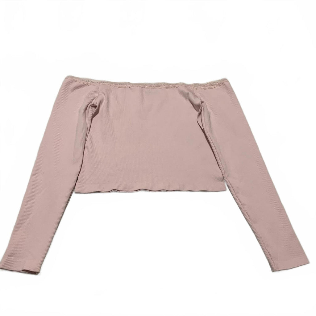 Top rosa de manga larga con hombros descubiertos para mujer, talla XL, de Charlotte Russe