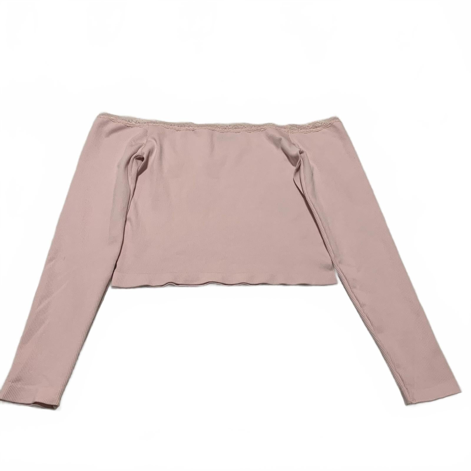 Top rosa de manga larga con hombros descubiertos para mujer, talla XL, de Charlotte Russe