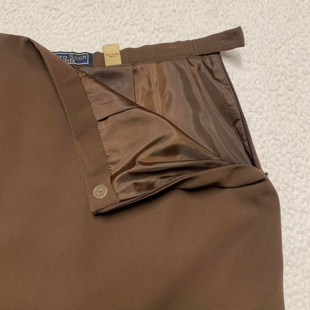 Falda acampanada marrón pequeña Laura Scott para mujer, talla pequeña 8, cintura 28