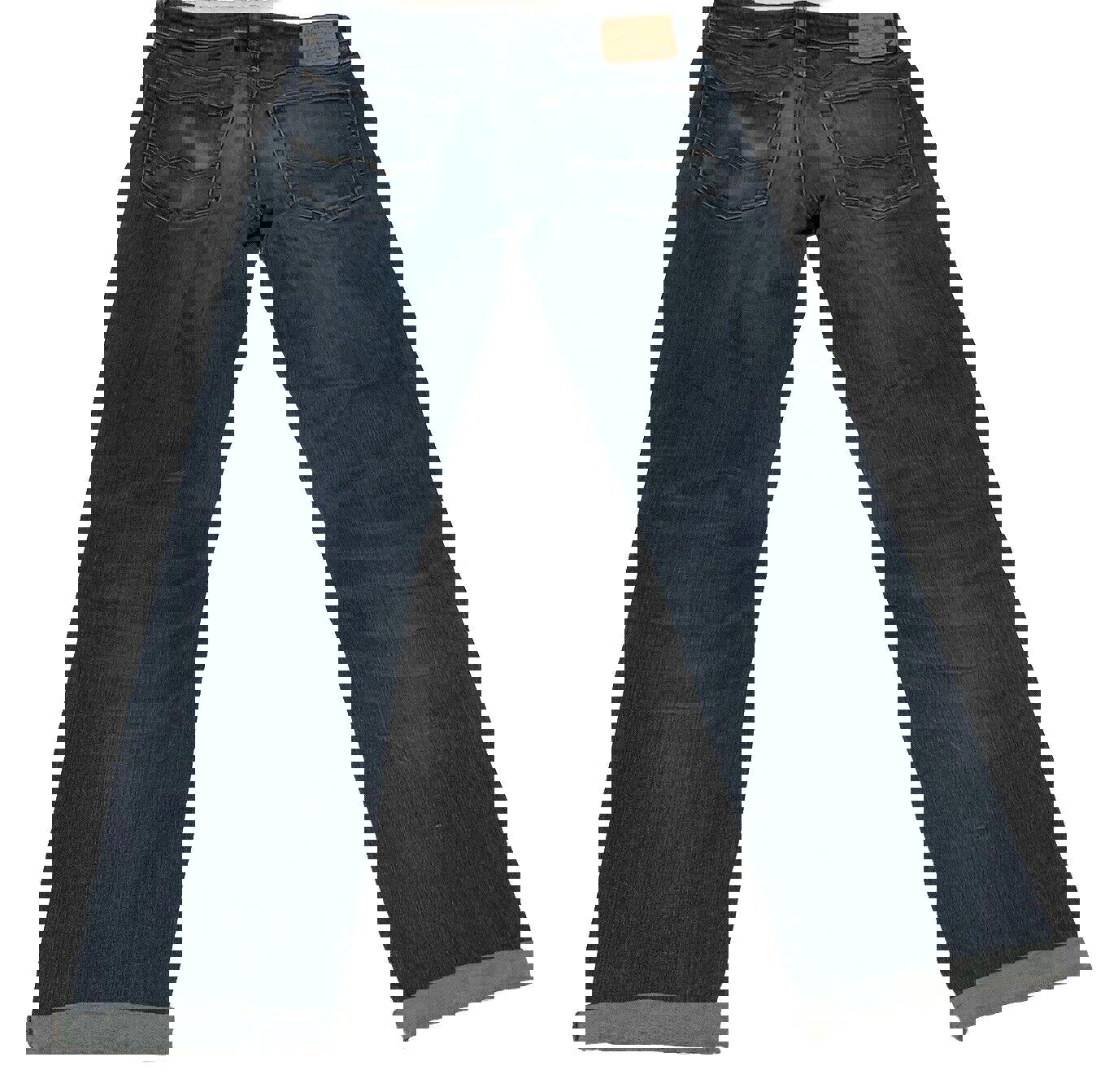 Vaqueros rectos American Eagle Outfitters para hombre, denim flexible con lavado azul oscuro, talla 32/34