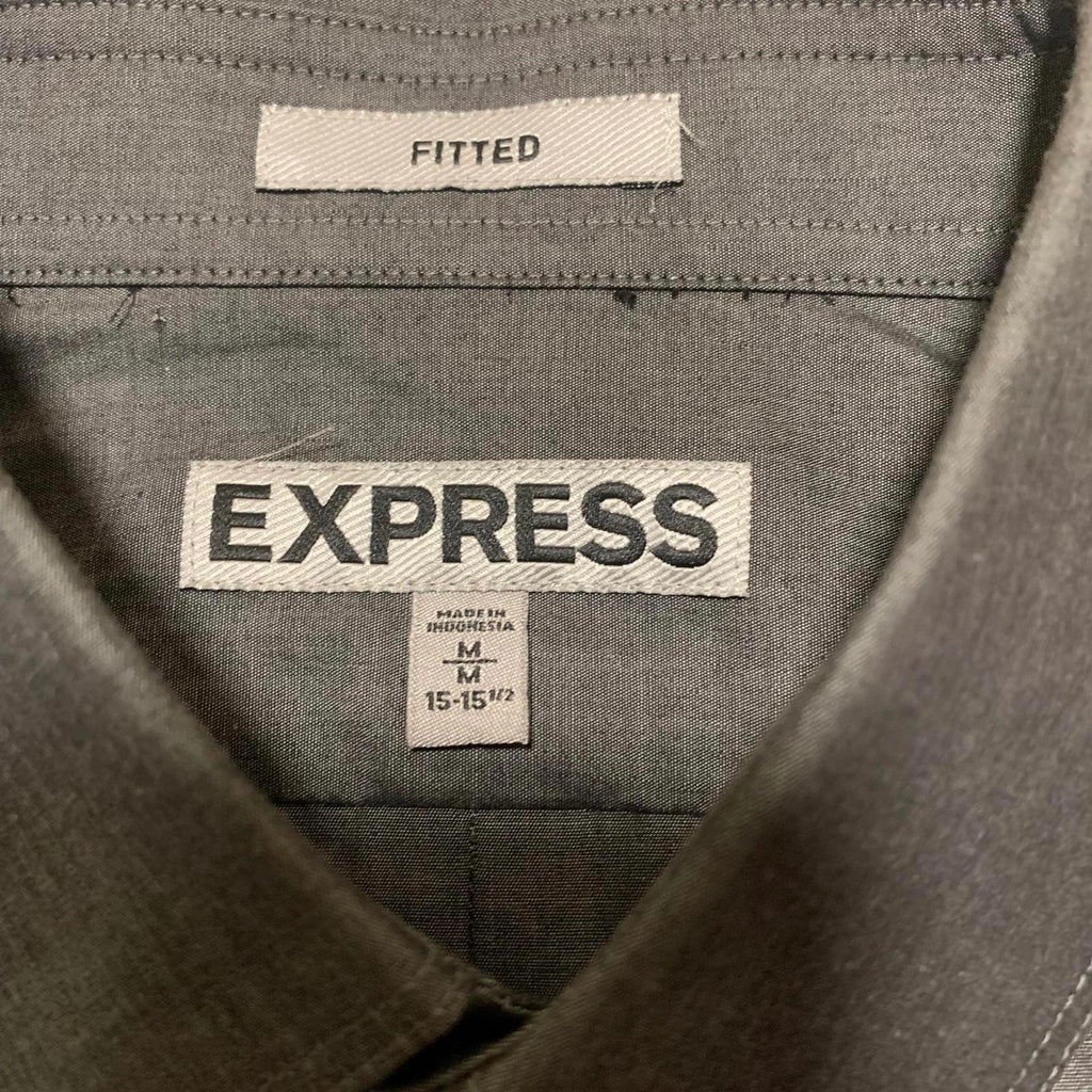 Camisa informal de manga larga para hombre, estilo occidental, color gris, talla mediana 15-15 1/2