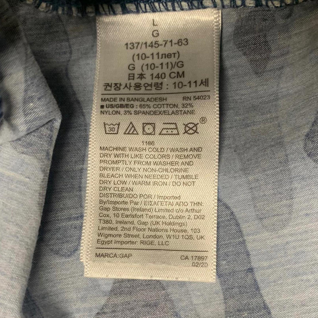 Pantalones cortos cargo de camuflaje azul para niños GAP talla grande verano W22