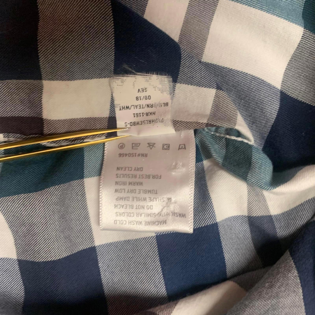 Camisa a cuadros azul y verde ajustada Hawker Rye para hombre, talla pequeña