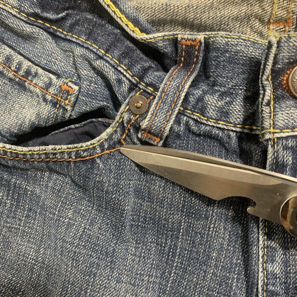 Vaqueros de mezclilla de calidad X2 para hombre, talla W31 L30, corte de bota azul