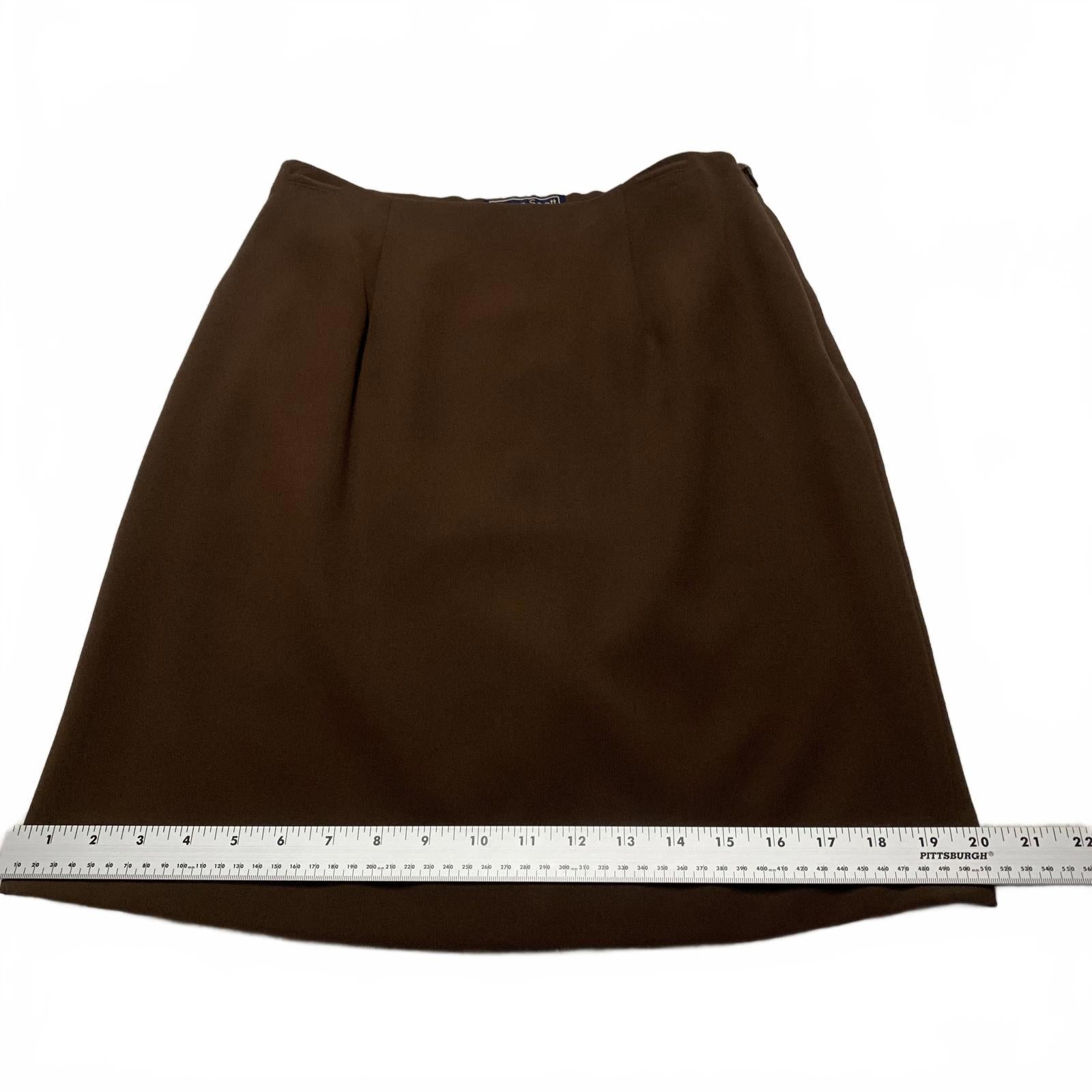 Falda acampanada marrón pequeña Laura Scott para mujer, talla pequeña 8, cintura 28