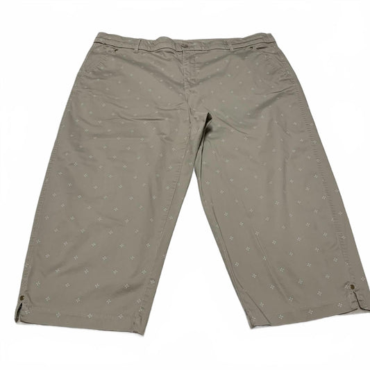 Khakis & Co. Women's Sz 18 Khaki Printed Cropped Pants W40x20L