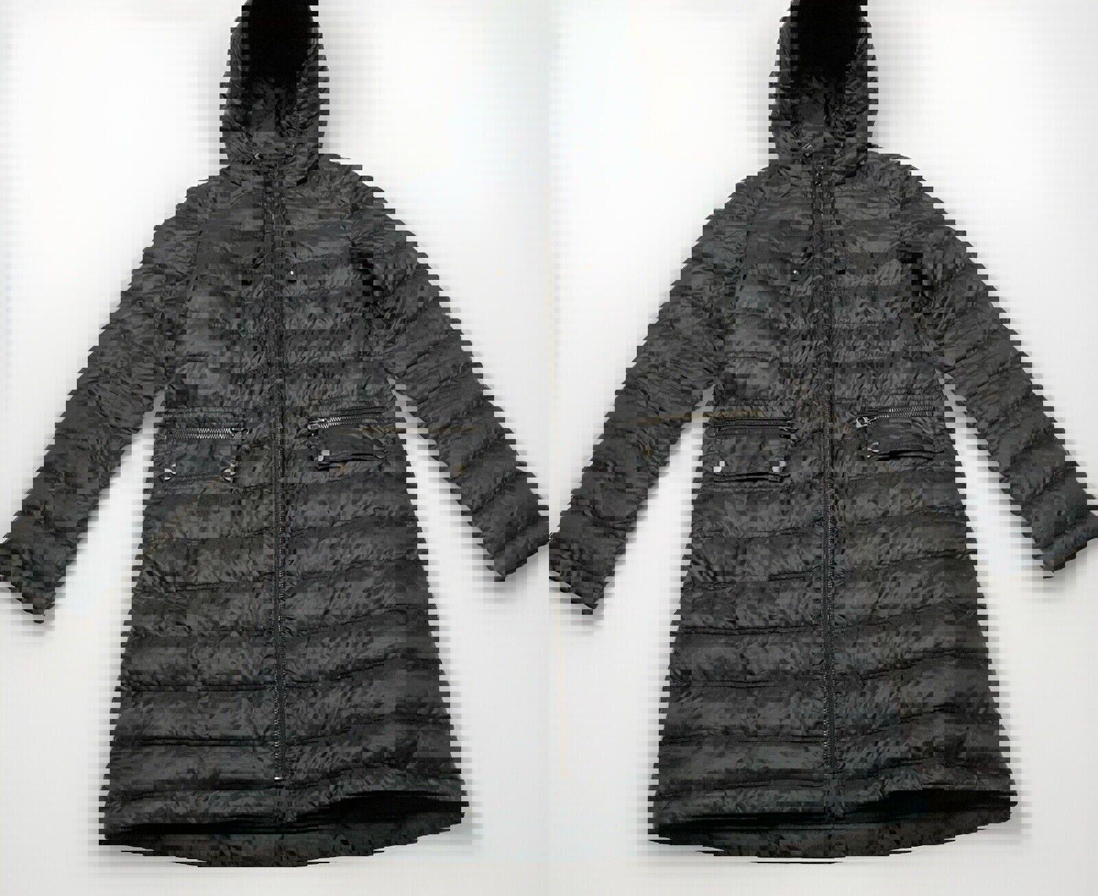 Chaqueta acolchada larga con capucha, ligera y plegable, negra, talla extragrande, para mujer de Zara Basic