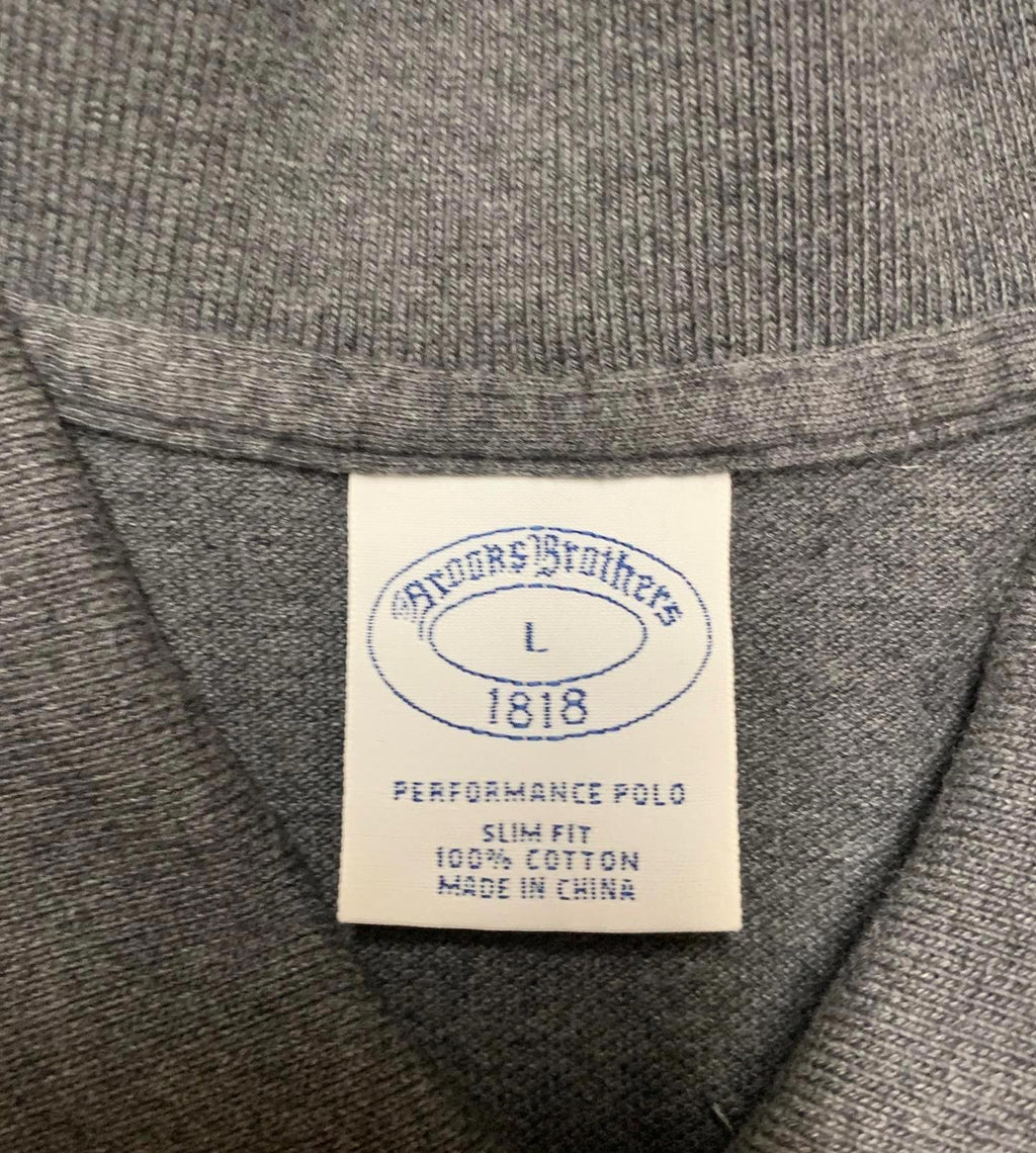 Polo Brooks Brothers 1818 de algodón para hombre, talla grande, gris, de alto rendimiento y corte ajustado
