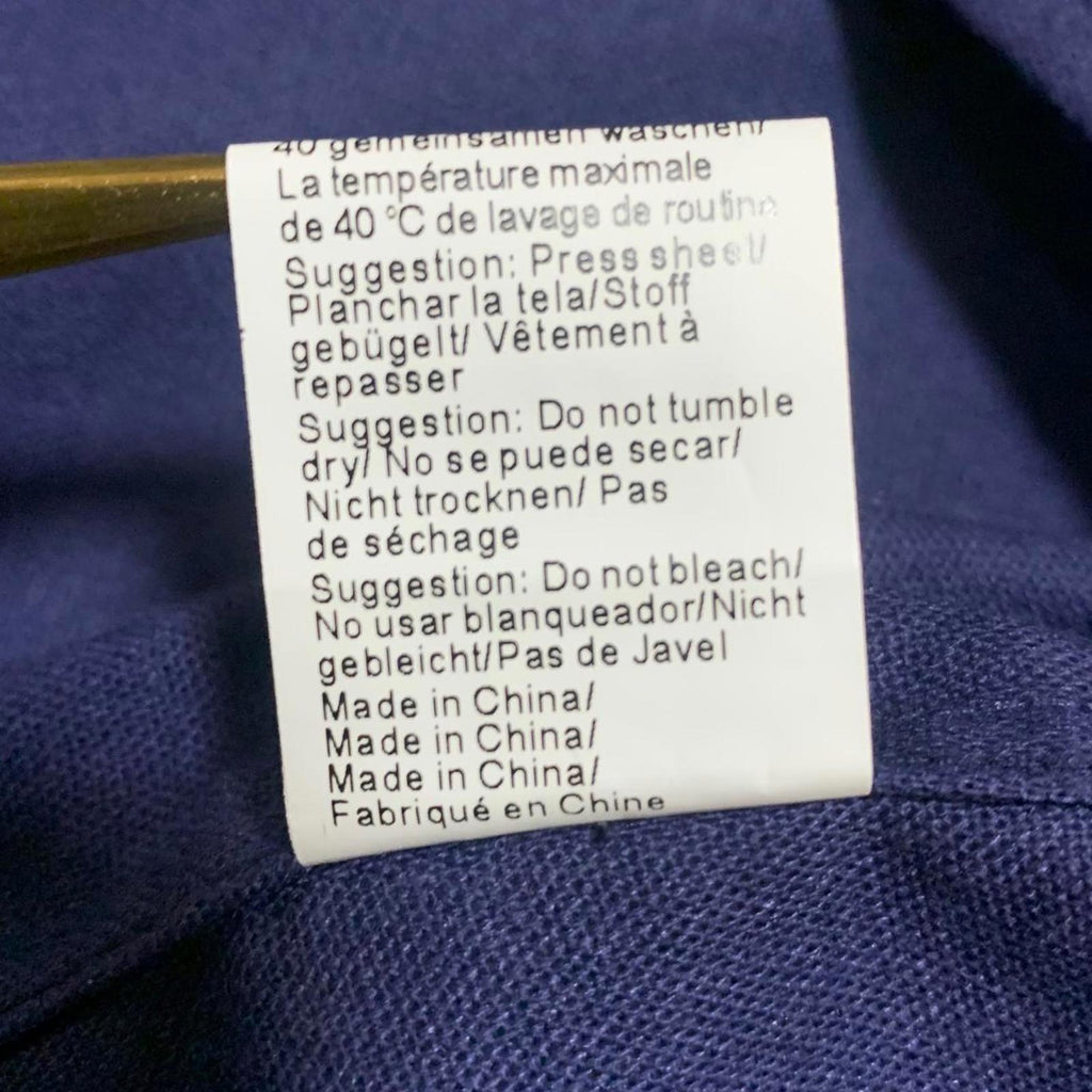 Camisa de algodón con cuello túnica bordada de manga larga azul talla XL para hombre de Coofandy