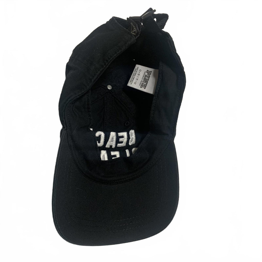 Gorra de béisbol rosa para mujer, talla única, negra, con bordado Beach Please