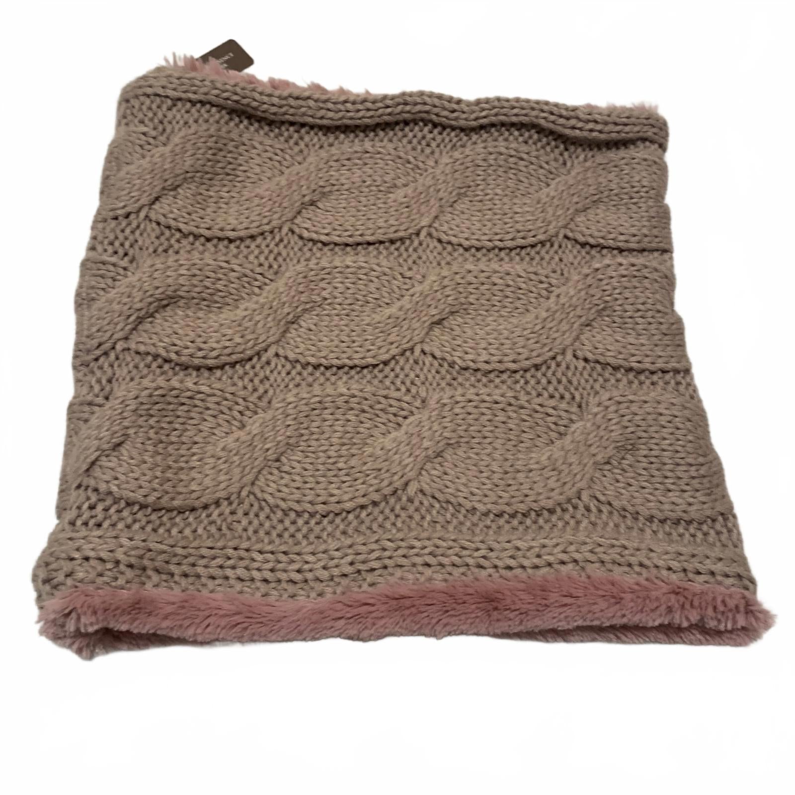 Elegante cuello de punto de piel sintética de color malva reversible, acogedor y elegante para climas fríos.