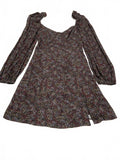 Wilfred Womens Size 8 Floral Pattern Long Sleeve Dress Puff Shoulders