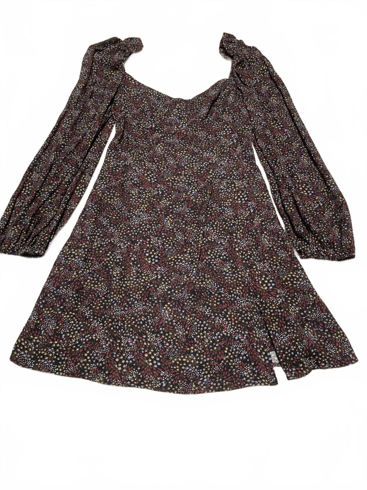 Vestido Wilfred de manga larga con estampado floral y hombros abullonados para mujer, talla 8
