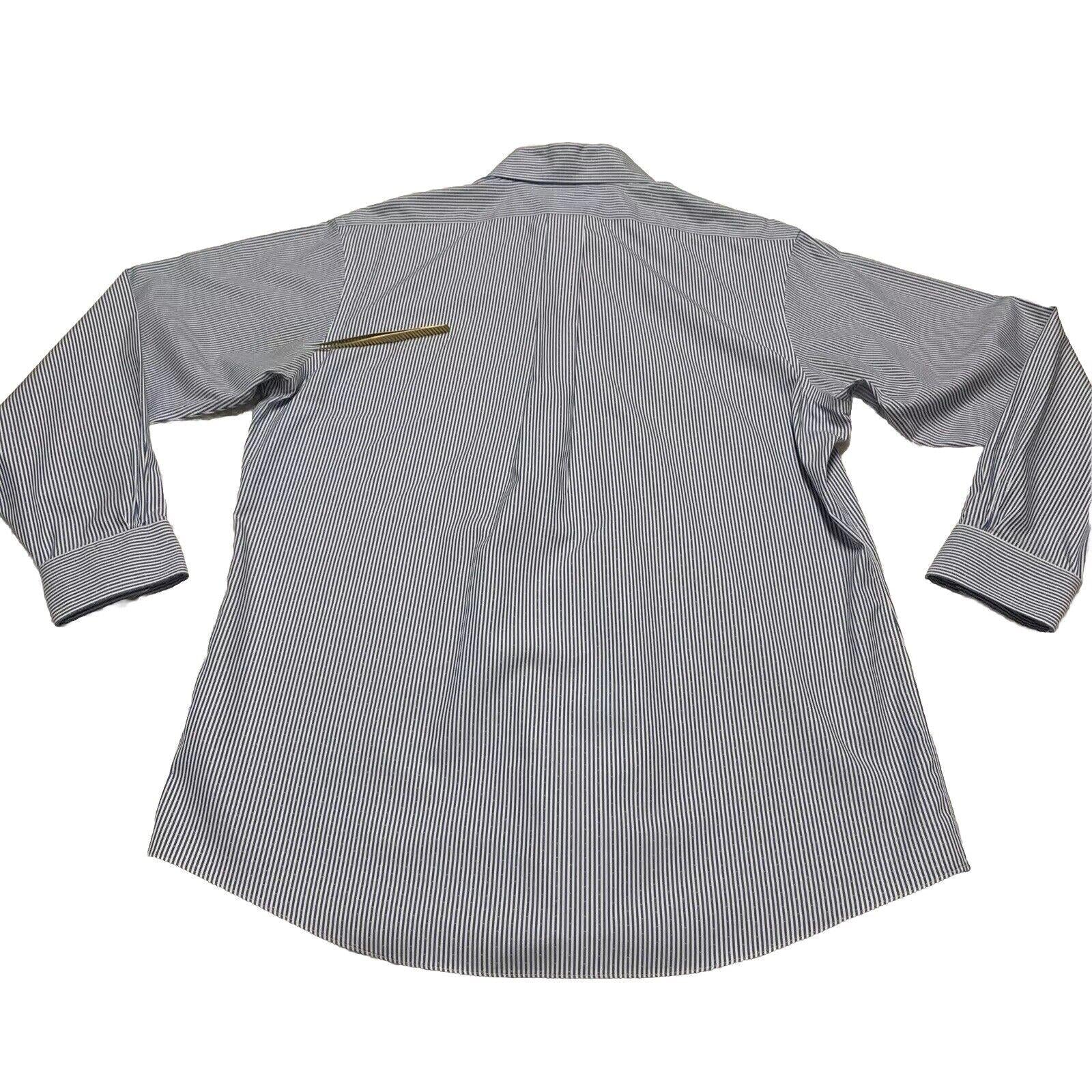 Camisa Brooks Brothers Regent para hombre, tallas 16 1/2 - 34, manga larga, rayas azules, sin planchado