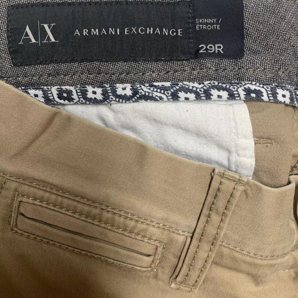 Pantalón chino ajustado de algodón de pierna recta para hombre, talla 29R, de Armani Exchange, A/X